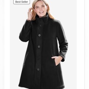 NEW NWT Plus Size Woman With In Black Swing Coat Sz 1X (22/24)